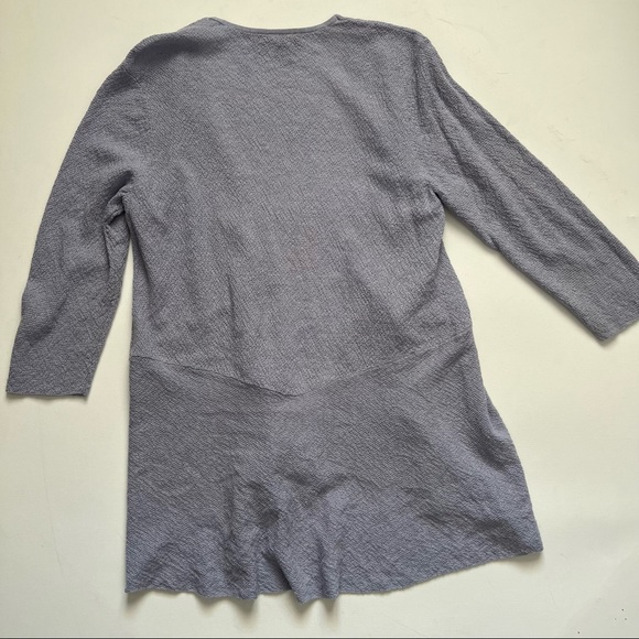 Eileen Fisher Dusty Blue Wool Open Front Cardigan Lightweight Sweater size S - Picture 4 of 5